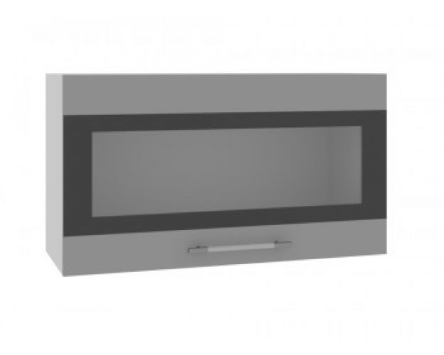 Ройс ВПГСФ 800 Шкаф верхний горизонтальный со стеклом с фотопечатью высокий (Грей софт/корпус Серый)