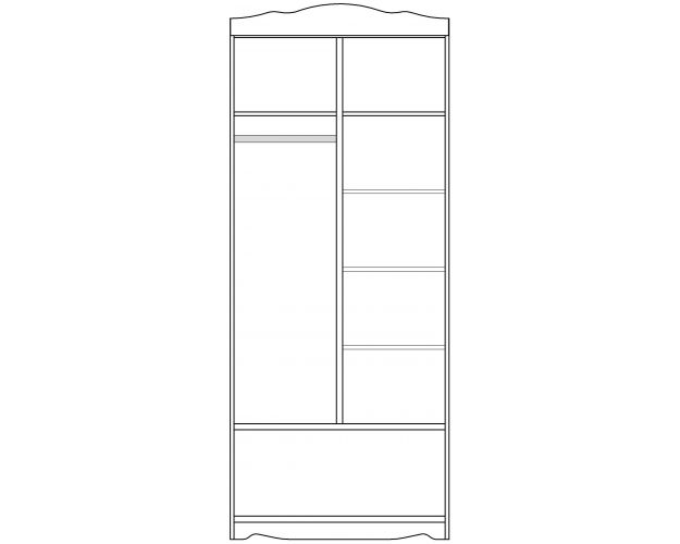 Шкаф 2-х створчатый серии Иллюзия 33 Сиреневый