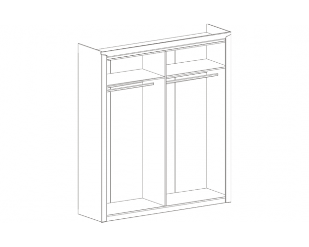 Шкаф четырехдверный Соренто с комплектом полок (3 шт)Дуб стирлинг/Кофе структурный матовый