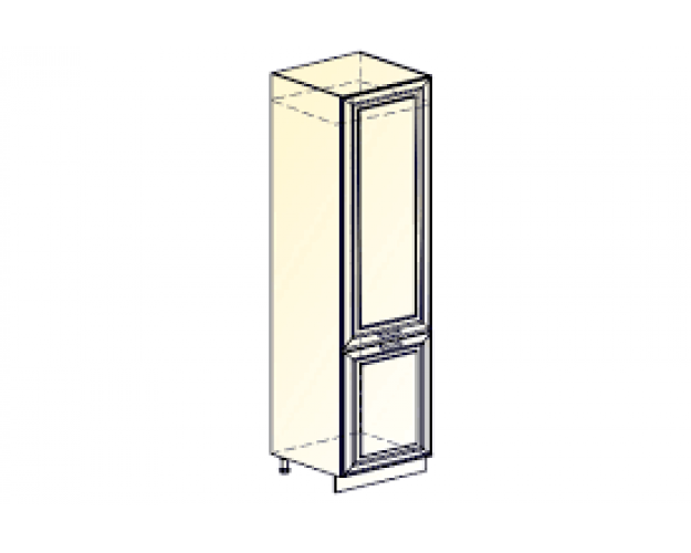 Монако Шкаф-пенал L600 под холодильник (2 дв. гл.) (Белый/Мрамор фицрой матовый)