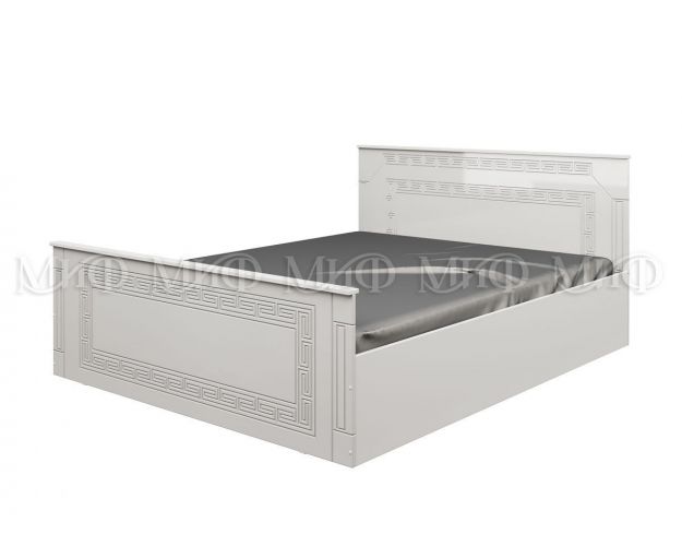 Кровать Афина-1 1,6 м (Белый/Белый глянец)